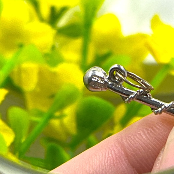 925 Sterling Signed Vintage Staff Pendant, Military - Picture 5 of 5